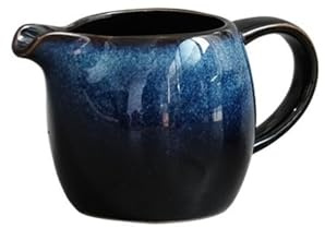 Sauce Boat Creative Ceramic Milk Pitcher Handle Multicolor Home Restaurant Seasoning Pot Gravy Boat 80ml Gravy Boat(Blue)