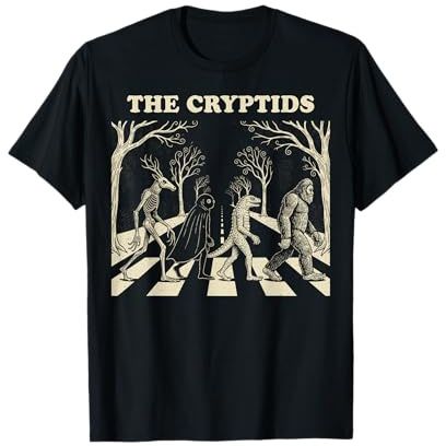 The Cryptids Funny Mythical Bigfoot Mothman Graphic T-Shirt