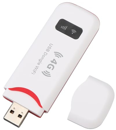 VBESTLIFE Módem USB 4G LTE, Enrutador de Punto de Acceso Móvil Inalámbrico Portátil de 150 Mbps con Ranura para Tarjeta SIM, Compatible con 10 Usuarios para Viajes en Europa, Asia,