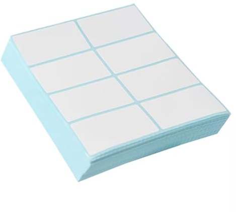 Etiketten Selbstklebend, 1000 Stück 4 * 2cm Haushaltsetiketten, Klebeetiketten, Tiefkühletiketten, Aufkleber Weiß, Thermodrucketikett - Automatisch Falten, für Büro Küche Marmelade
