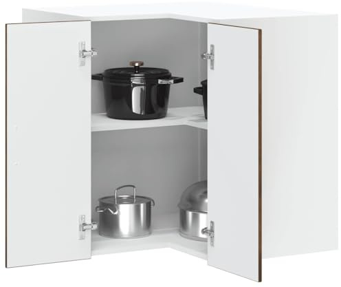 Teenpull Lucca Eckhängeschrank Räuchereiche Holzwerkstoff, 57x57x60 cm, Küchenschrank für optimierten Stauraum, vielseitiger Vorratsschrank, Buffetschrank, Küchenvorratsschrank, Stauraumschrank