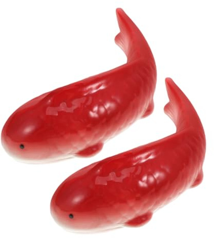 ORFOFE 2pcs Porcelain Floating Fish Ornaments Ceramic Koi Figurines 13.5x10x5cm Realistic Aquarium Decorations for Fish Tank and Garden Pond