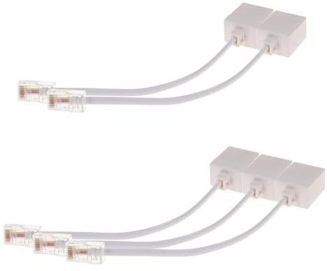 LAPYAPPE 5 Pezzi Adattatore Cavo Telefono Rj45 a Rj11 Connettore Rete, Materiale Abs e Rame, Supporta Dispositivi, per Telefono Fisso e Connessione Telefonica