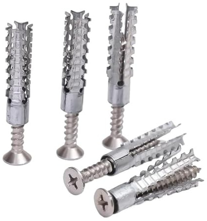 pluggar 10 mm självgängande skruv och ankarsats, högpresterande gips betongborrplugg av kolstål (5 mm (stil B), 50 uppsättningar)