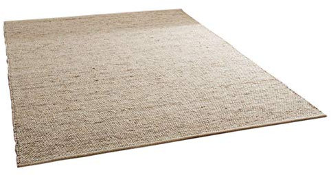 Steffensmeier Handwebteppich Benin aus 100% Schurwolle in Beige, mit Fusselstopp, Größe: 170x230 cm