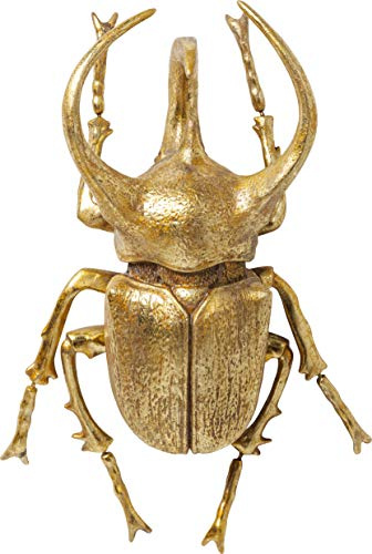 Kare Design Wandschmuck Atlas Beetle, Gold, Deko Objekt, Deko Figur, Käfer Motiv, 36x26x15 cm (H/B/T)