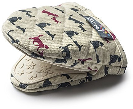 Zeal Mini Mitt/Pot Holder, Cat/Cream, Size S/14 x 13 cm
