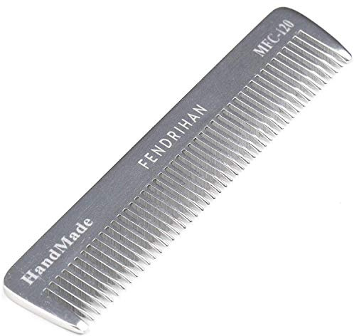 Fendrihan Small 4.6 Sturdy Metal Fine Tooth Barber Pocket Grooming Comb