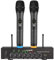 LiNKFOR UHF Drahtloses Mikrofon Karaoke-Mikrofon Drahtlos Bluetooth 4.2 UHF Drahtloses Mikrofon Handmikrofonsystem Duales kabelloses Mikrofonsystem mit 6,35mm/Cinch für Hochzeitsfeier DJ Kirche