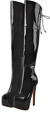Only maker Plateau Langschaft Stiefel mit Pfennigabsatz Sexy Stiletto Boots
