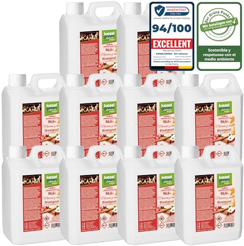 KieselGreen Bioethanolo 50 litri con Fragranza per Caminetto a Etanolo – Bio-etanolo profumato per Ambienti, molte Fragranze - Profumo per Caminetto a bioetanolo da Interno o da Tavolo AZ50