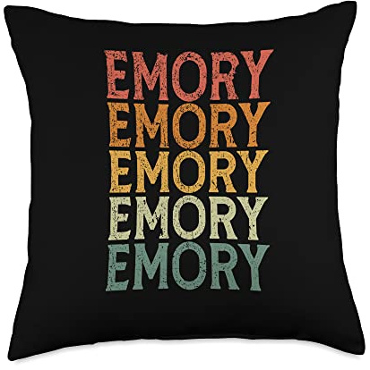 Vintage Emory Personalized Name Gift Retro Custom First Name Emory Throw Pillow, 18x18, Multicolor
