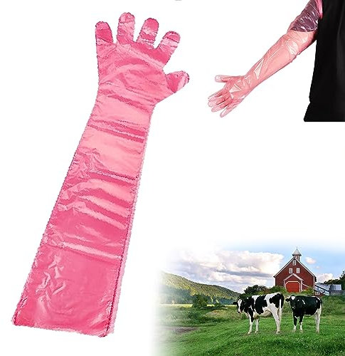Guantes de Inseminación Desechables,Guantes Veterinarios,Plástico Guante de Inseminación,Guantes Impermeables Transparentes Desechables,Guante Desechable Veterinario,Látex para Dedos,90cm,30pcs