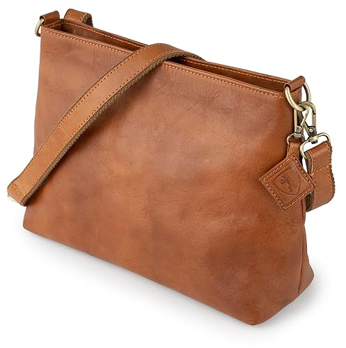Berliner Bags Borsa Donna Marbella M in Pelle, Borsa a Spalla e Tracolla Grande, Crossbody Elegante Capiente – Marrone