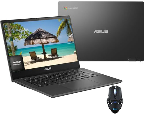 ASUS Laptop Chromebook CM1402 2024, pantalla FHD de 14 pulgadas, MediaTek Kompanio 520, 4 GB de RAM, 128 GB de almacenamiento, gráficos MediaTek, Bluetooth, Wi-Fi, Chrome OS