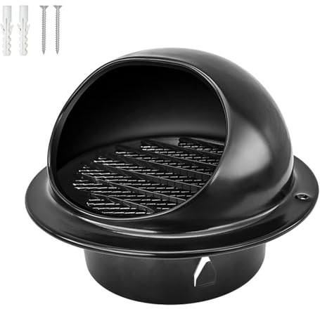 Rejilla de Ventilación Rejilla de Escape Baño Salida de Aire con Mosquitera Extractor Externo Pared Cubierta de Tapa para Pisos,Apartamentos, Casas(160 mm)