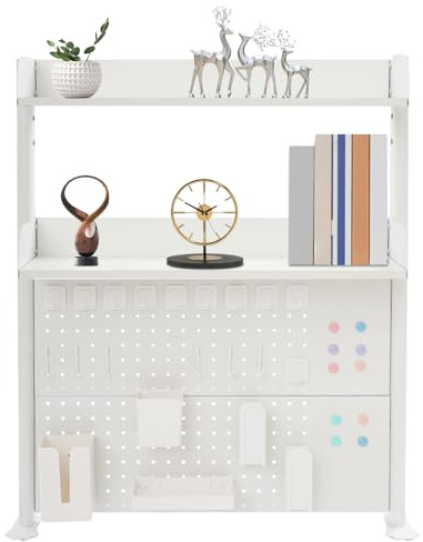YyanLAK Skrivbordshylla, 80 x 12,5 x 95 cm skrivbordsorganisationshylla, clamp on desk organisationshylla, multifunktionell bokhylla av uttag kan användas i lägenheter, klassrum, kontor
