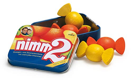 Erzi 14356 nimm2 aus Holz in der Dose, Kaufladenartikel für Kinder, Rollenspiele