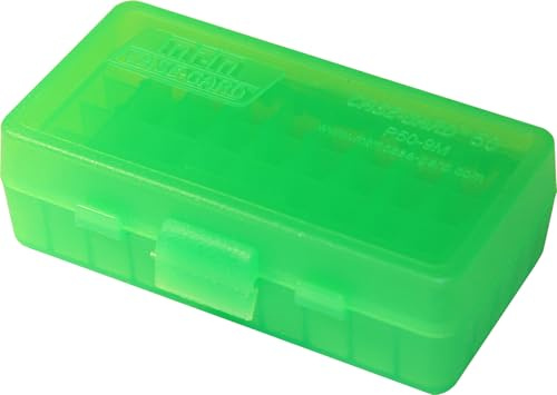 MTM – Boîte à munitions rondes Cal 50 380/9 mm P50-9M (vert transparent)