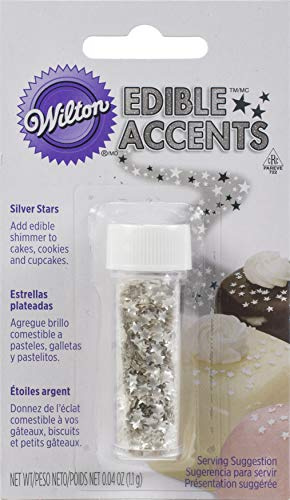 Edible Glitter .04oz Silver Stars