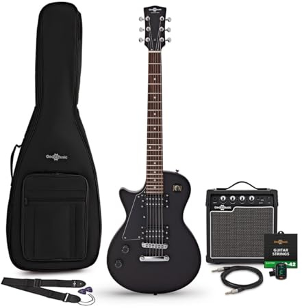 New Jersey Linkshändiges E-Gitarren-Paket, Schwarz