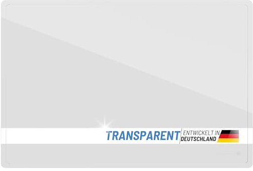 OFFICEPOINT Schreibtischunterlage transparent | 50x70 cm | große Schreibunterlage durchsichtig mit glatter Oberfläche für Büro und Arbeitsplatz | abwischbar | rutschfest | glasklar