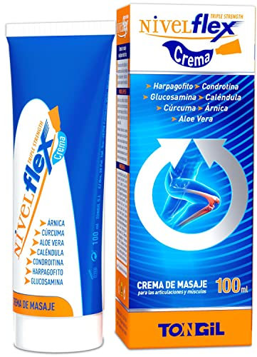 Crema Antiinflamatoria Nivelflex | Ideal para Dolores Musculares y Articulaciones | Con Árnica, MSM, Harpagofito | Masaje Deportivo y Recuperación Rápida | Tubo de 100 ml | Tongil