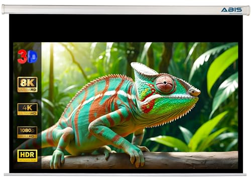 ABIS 100 Manual Pull Down Projection Screen with 2k / 8k Ultra HD 16:9 Aspect Ratio Matte White Widescreen |Suitable for all Projectors | Perfect for Home Cinema, School, Office