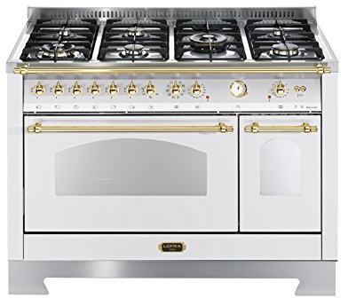 Lofra RBPD126MFT+E/2AEO Piano cottura Bianco Gas A - Forni e Piano cottura (Piano cottura, Bianco, Manopola, Acciaio inossidabile, Frontale, Meccanico)