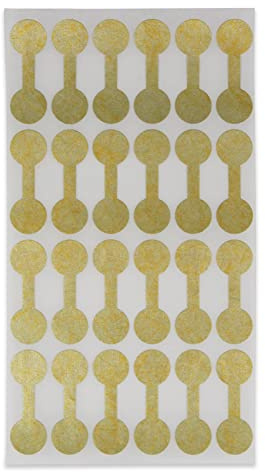 1000 Pieces Jewelry Repair, Price and Indentification Tags/Tyvek Self Adhesive Rectangle/Dumbbell/Barbell Jewelry Price Tags (Short - 35 x 12mm, Gold)