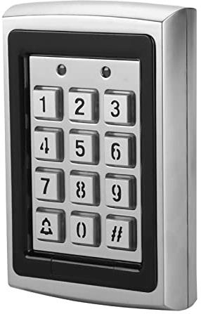 Sonew Codeschloss Türöffner, Tür Zugriffskontrolle, RFID 125KHz Standalone Zugriffskontrolle mit blauer hintergrundbeleuchteter Tastatur Unterstützung 1000 Benutzer (Silber)