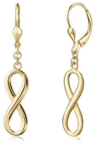 Unendlichkeit Ohrringe Silber 925 Damen Ohrhänger SO-249 | Ohrring 40mm lang aus hautfreundlichem Sterlingsilber rhodiniert oder vergoldet von MATERIA by Matthias Wagner