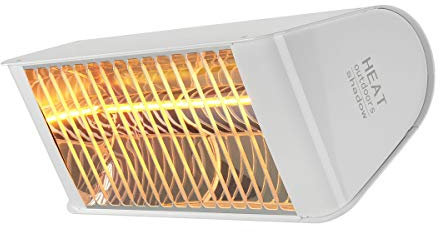 Heat Outdoors Shadow FatBoy Mega Infrared Patio Heater - 2.4 kW Mounted Stylish Fixed Outdoor Heating Unit, IP65 Waterproof Ceiling and Wall Mountable, Parabolic Reflector, Safety Guard