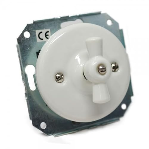 Interruptor conmutador vintage porcelana blanco 10A 250V