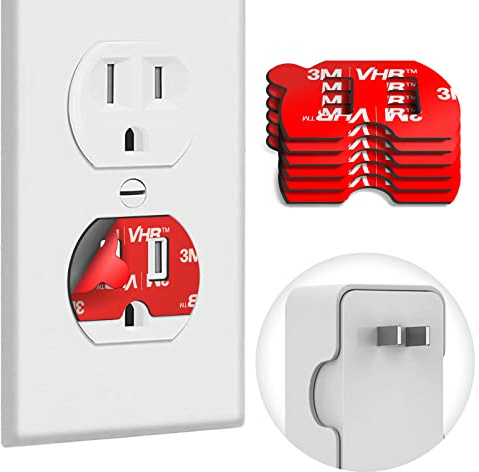 Volport Loose Outlet Plug Fix, 6Pcs Double Sided Sticky Adhesive Tape for Smart Speaker Stand Wall Mount, Sticker Use in Adapter Plugs Keep Falling Out of Outlet, Plug Tightener