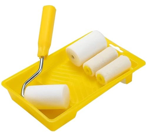 Farbroller Mini-Schaumlack-Rollen-Malerei-Verzierungs-Kit 2-Zoll-kleine Farbwalzen-Tablett-Set for Wandmalerei Reparaturbürste (6 stücke) (Color : Space Gray)