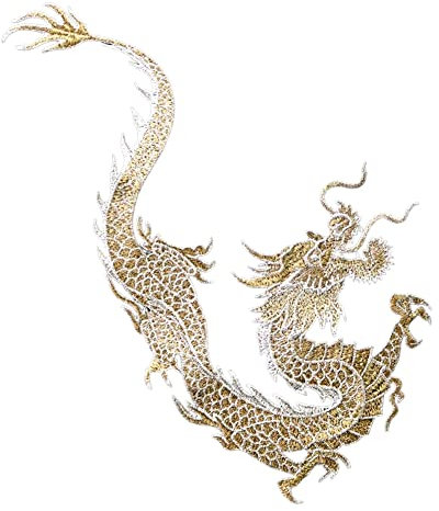 Locomo Großer chinesischer Drache zum Aufnähen auf Rückenaufnäher bestickt Notion Applikation Motiv Herren Damen Kleidung Jacke Schulter Jeanshose Rucksack Dekoration
