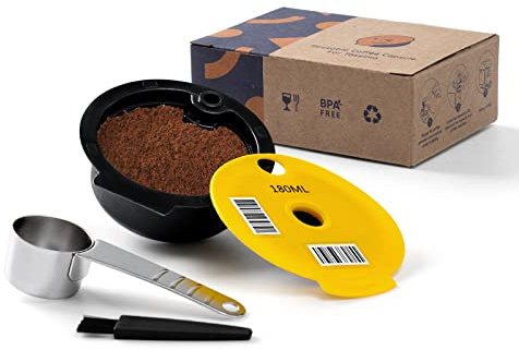 HAILASRE Kaffeekapsel 180ml Wiederbefüllbare Kaffeekapsel für Tassimo,Wiederverwendbare Refill-Kapsel Kaffeekapsel Kaffeefilter für Tassimo (D)