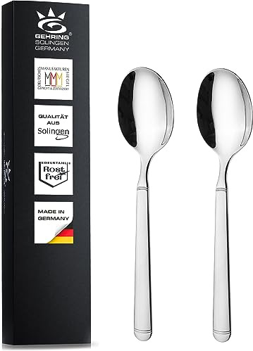 SOLINGEN| Gehring Müslilöffel 2er Set, Dessertlöffel, aus Edelstahl, 18/10 | Made in Germany