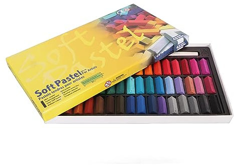 Lebhafte und Lichtbeständige Weiche Pastellkreide, Set mit 48 Farben für Bastelarbeiten, Projekte, Zeichnen, Mischen, Schichten und Schattieren