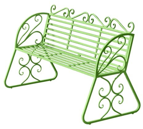 Ukkajovlex Gartenbänke Bänke für Draußen Wetterfest mit Rückenlehne Armlehne Platzsparend Bank für Balkon Bequem Kleine Gartenbank für Camping Garten Klapptisch Gartenmöbel Set 110cm Grün