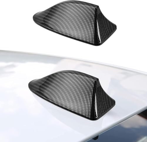 PacuM Shark Fin Antenna Shark Car Antenna Universal Car Radio Signal Amplifier Aerial Base Fin Roof Aerial with Adhesive Base for Truck, SUV, Van