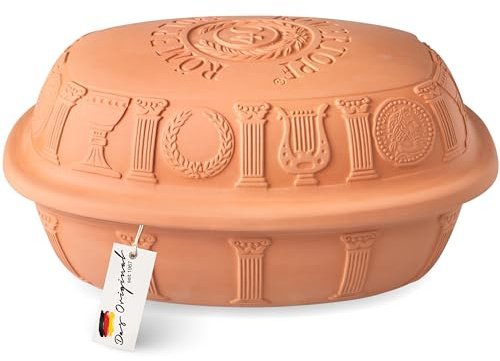 Römertopf Cocotte, 40 ans, en terre cuite, pour 6 personnes, 3,5 l, avec couvercle en céramique, pour mijoter, rôtir et cuire à la vapeur, passe au four