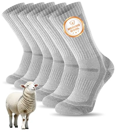 SockWaddles Calze Trekking In Lana Merino Uomo Donna, Acolchati Traspiranti Calzini, Ideali Per Trekking Running Lavoro Ciclismo Escursionismo 3 Paia