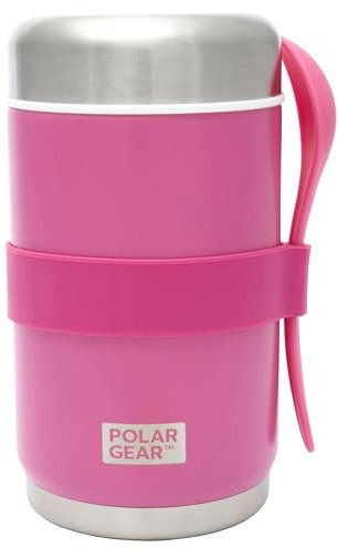 520ml Insulated Food Flasks For Hot Food – Double-Wall Stainless Steel Hot Food Flask With Spoon – Thermal Lunch Box keeps Meals Drinks Hot or Cold for 6 Hours – Leakproof Soup Containers (Rose)