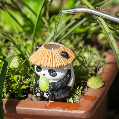 Garten Deko Panda Figuren, Panda Figur Gartendeko Für Draußen, Tier Ornament Harz Automatisch Wasserspender Pflanzen, Pflanzen Bewässerung Blumen Für Balkon, Wohnzimmer, Topfpflanzen, Gartenpflanzen