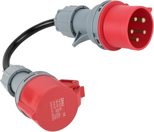 Binnan Adattatore CEE da 32 A a 16 A, Presa Industriale Maschio, 5 Poli, IP44 Impermeabile, Adattatore Presa Industriale per Accessori per Auto Elettriche, Officine, Cantieri Edili e Industria