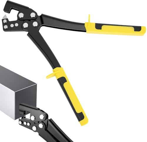 QWORK® Pince à sertir, 300 mm sertisseuse goujon en acier, pour profils métalliques, plaques de plâtre