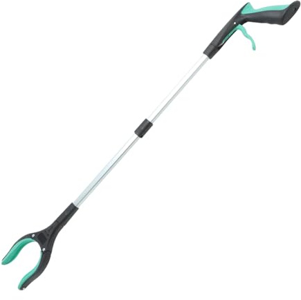 UKCOCO Pince De Ramassage Pliable à Longue, Aluminium Léger Vert, Outil D'aide à La Préhension Ergonomique, Portable Et Compact, Ramassage De Déchets Et Ordures Pour Maison Et Espaces Publics