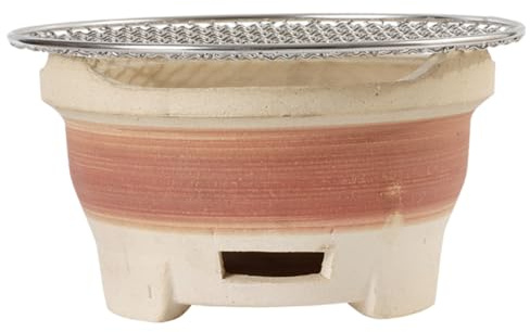 Toddmomy Multifunktionaler Ton Holzkohleofen Grillherd mit Grillrost Hitzebeständig und Luftzirkulation für Garten und Camping 1 Satz